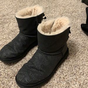 Black Glitter UGG boots